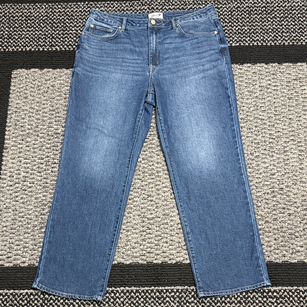 Seven7 Loose Straight Jeans Women’s 14 Medium Wash Stretch Classic Denim Casual